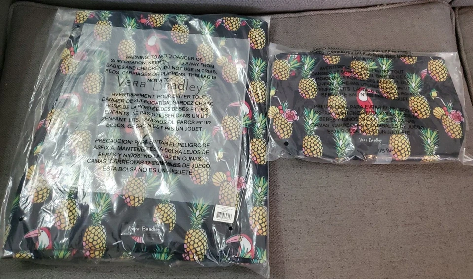 Vera Bradley Lighten up Large Family Tote in Toucan Party Pineapples - 15817