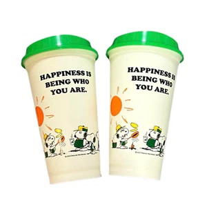 Starbucks Japan PEANUTS Snoopy Reusable Cup 473ml Set of 2 New From Japan - Picture 1 of 4