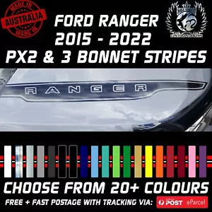 PAIR Ford Ranger 2015-2022 PX2 & PX3 RANGER BONNET STRIPES STICKERS - Picture 1 of 4