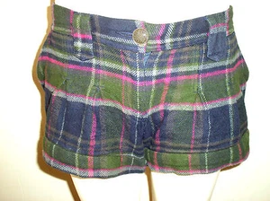 Green, Blue & Pink Check Zip Front Short Shorts from Next - Size 10 - Picture 1 of 3