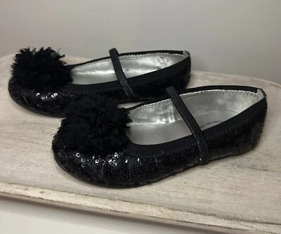 Stride Rite Girls Black Sequin Holiday Dress Shoes / Size 11M - Image 1 of 4