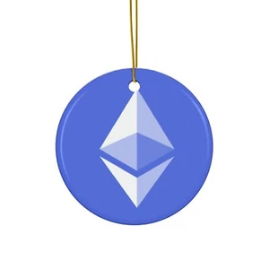 Ethereum ETH Weihnachtsschmuck, Kreisform - Krypto Logo, Weihnachtsgeschenk - Bild 1 von 4