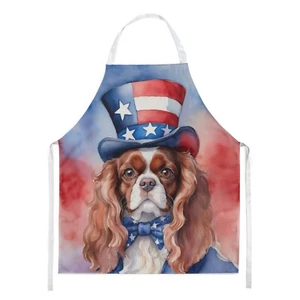 Cavalier King Charles Spaniel Blenheim Patriotic American Apron - Picture 1 of 7