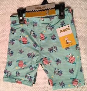 PEANUTS SNOOPY 3 PK “Spring Flowers” GIRLS Stretch BICYCLE SHORTS SZ 7-8 NWT - Picture 1 of 4
