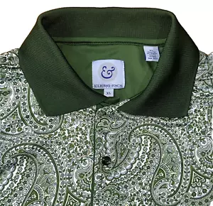 Kilburne Finch Poloshirt Herren XL Golf Performance Grün Paisley Kurzarm - Bild 1 von 5