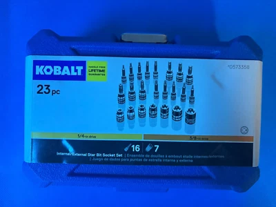 Kobalt Internal External Star Bit Socket Set 1/4 in drive 3/8 in drive 23PC - Image 1 of 2