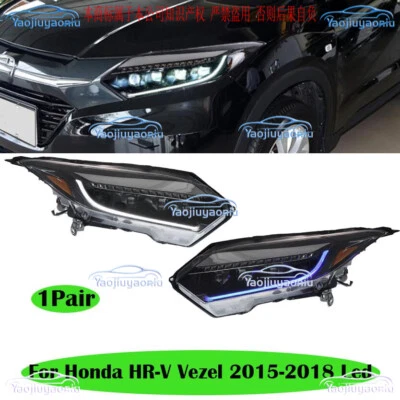 For Honda HR-V Vezel 2015-2018 Led Headlight Assembly DRL Projector Light 2pcs Foto 1 de 4
