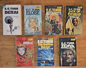 Lot of 7 E.C. Tubb Paperback Books: Derai, Eloise, Jondelle, Zenya, etc... - Picture 1 of 15