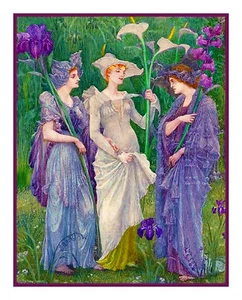 Ensigns Spring by Victorian Walter Crane Counted Cross Stitch Chart Pattern - Picture 1 of 10