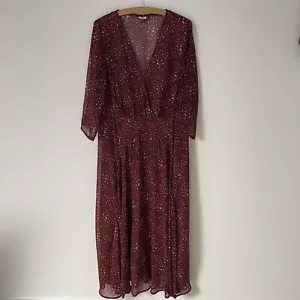 Joe Browns Full Length Red Leopard Print Sheer Dress/Cover Up UK Size 12 - Picture 1 of 7