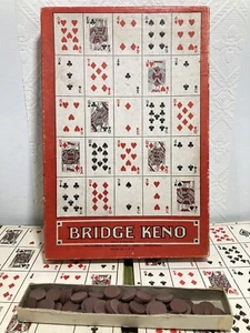 1935 Bridge Keno Game Klauber Novelty Company 16 Cards & Chips or Bingo - Picture 1 of 10