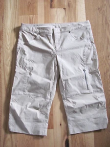 Pantalones capri de cercanías Athleta color caqui tostado bolsillo con cremallera senderismo para mujer 12 (Y3-Q) - Imagen 1 de 10