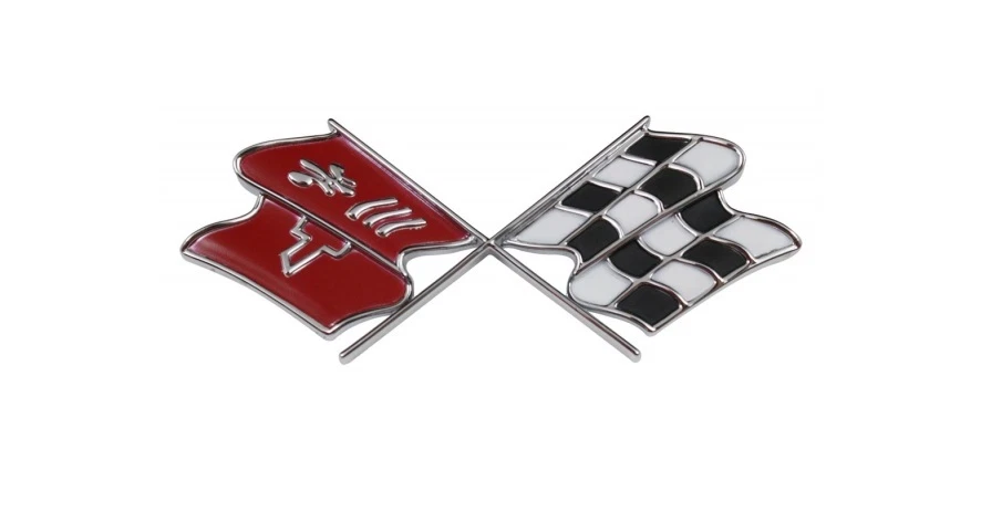 1968 Chevrolet Corvette Fuel Door X-Flag Emblem NEW Trim Parts! - Image 1 of 1