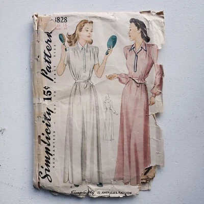 Vestido de noche vintage Simplicity 3828 años 40 ropa de salón patrón de costura Foto 1 de 2