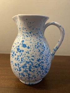 Vietri Amalfitana Aqua Splatter 8" Pitcher - Mint Condition - Picture 1 of 6