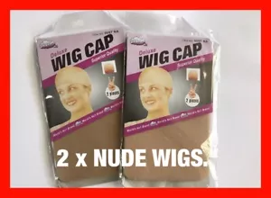 2PCS WIG CAP STOCKING CONTROL HAIR UNDER WIG NUDE - Picture 1 of 3