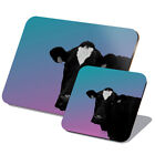 1 Placemat &amp; 1 Coaster Set Funky Cow Modern Art #50961
