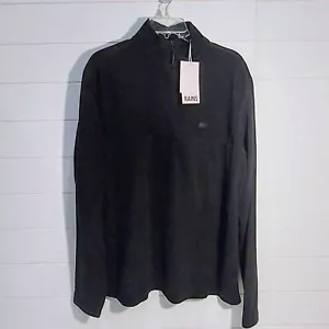NEW! Rains Men's XL Addis Fleece Half Zip x GQ Black Lightweight - Picture 1 of 12