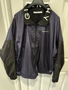 Givenchy Paris Collar Logo Shell Track Jacket Navy/Black Size IT 50 Uk Large - Picture 1 of 12