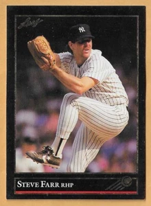 STEVE FARR NUEVA YORK YANKEES #20 - HOJA NEGRA EDICIÓN DORADA CASI NUEVA - MONTADA 1992 - Imagen 1 de 2