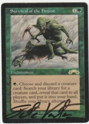 Exodus  MTG  Survival of the Fittest   signed by  PETE VENTERS - Image 1 of 2