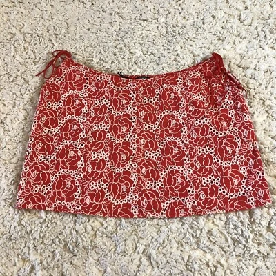 Saia Buffalo David Bitton Bordada Floral Forrada Vermelha Feminina Extra Grande NOVA - Imagem 1 de 4