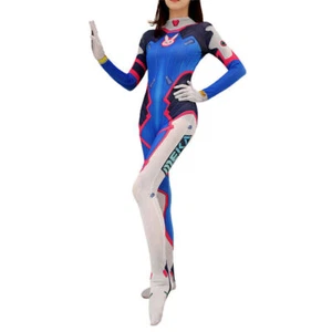 OW Overwatch D.Va Bodysuit Jumpsuit Cosplay Costume Women Halloween Fancy Dress - Picture 1 of 13