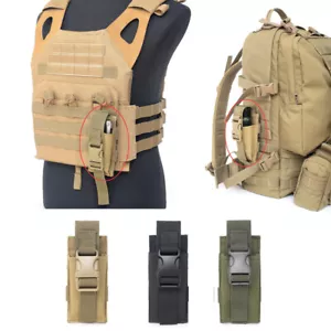Tactical MOLLE Pouch Outdoor Knife Holder Flashlight Bag Lighter Holder Case Bag - Picture 1 of 15