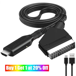 Portable Scart To HDMI Converter with Cable Video Audio Adapter For HD TV - Picture 1 of 12