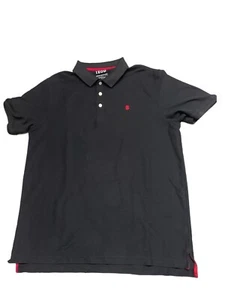 IZOD Golf Polo Shirt Mens Black XLT Advantage Performance Red Logo Sport Flex - Picture 1 of 4
