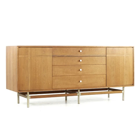Kroehler Signature Mid Century Walnut and Rosewood Lowboy Dresser Cover