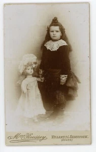 PHOTO CDV Villars Mme ROUSSEY female photographer, poupée doll enfant coiffure - Imagen 1 de 2