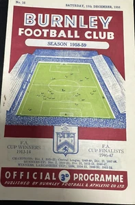 1958 1959 Burnley v Tottenham Hotspur Dec 13 - Picture 1 of 2