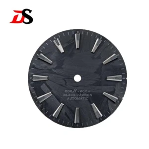DS Black 3D Carbon Fiber No Date Dial 28.5mm NH38 NH35 9015 Mod Black lume 44GS - Picture 1 of 1
