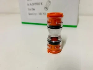 Fiberpowertech Mikrorohrverbinder 12mm Microduct Doppelsteckmuffe LWL + Clip CB - Bild 1 von 4
