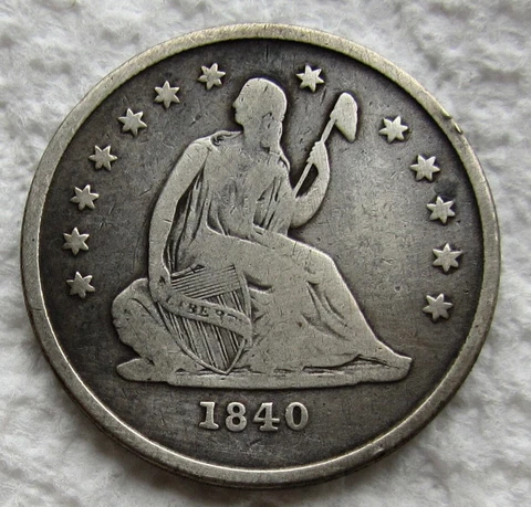 1840-O No Drapery Seated Liberty Quarter Rare Early Date High Grade Full Liberty Cover