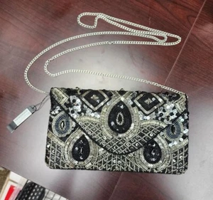 Charming Charlie Rsvp vintage beaded purse multicolor clutch 1920s era style - Picture 1 of 7