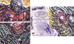2014 Marvel Premier Dual Panel Sketch Card Abbinanti Deathlok - Picture 1 of 1