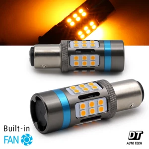 Syneticusa Error Free 1157 LED Amber CANBUS Decoding DRL Turn Signal Light Bulbs - Foto 1 di 7