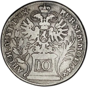 BOHEMIA coin 10 Kreuzer 1764 F Fine - Picture 1 of 7
