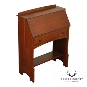 L. & J.G. Antique Stickley Mission Oak Fall Front Writing Desk - Picture 1 of 15