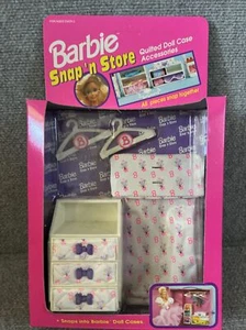 Vintage Barbie Snap 'n Store gesteppter Puppenkoffer Rarität 90er Organizer NRFB Mattel - Bild 1 von 7