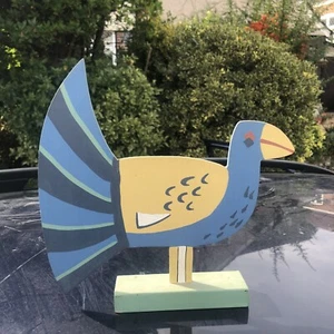 Vintage IKEA Sweden Wooden Bird Figure Ornament Ulla Gustavvson Tiderman Quirky - Picture 1 of 12