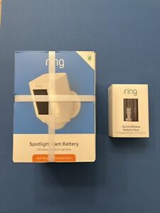Ring Spotlight Cam (White) with the 2nd Ring quick release battery pack
