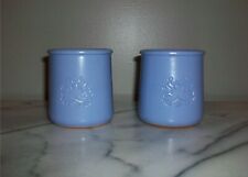 2 La Fermière x KEITH HARING Terracotta Lavender-Blue Yogurt Pots Special Ltd Ed