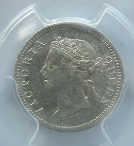 STRAITS SETTLEMENTS Malaysia 5 cents 1901 PCGS AU 53 Britain About UNC Silver - Picture 1 of 3
