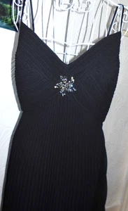 JS collection black pleated diamante evening  cocktail dress 10 - Picture 1 of 5