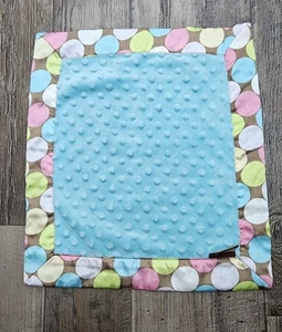 Blankets & Beyond Lovey Security Blanket Blue Teal Polka Dot Satin 16X14. - Picture 1 of 5