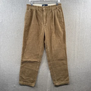 De Colección Polo Ralph Lauren Pana Andrew Pantalón 31x30 Marrón Plisado Recto Chino - Imagen 1 de 16
