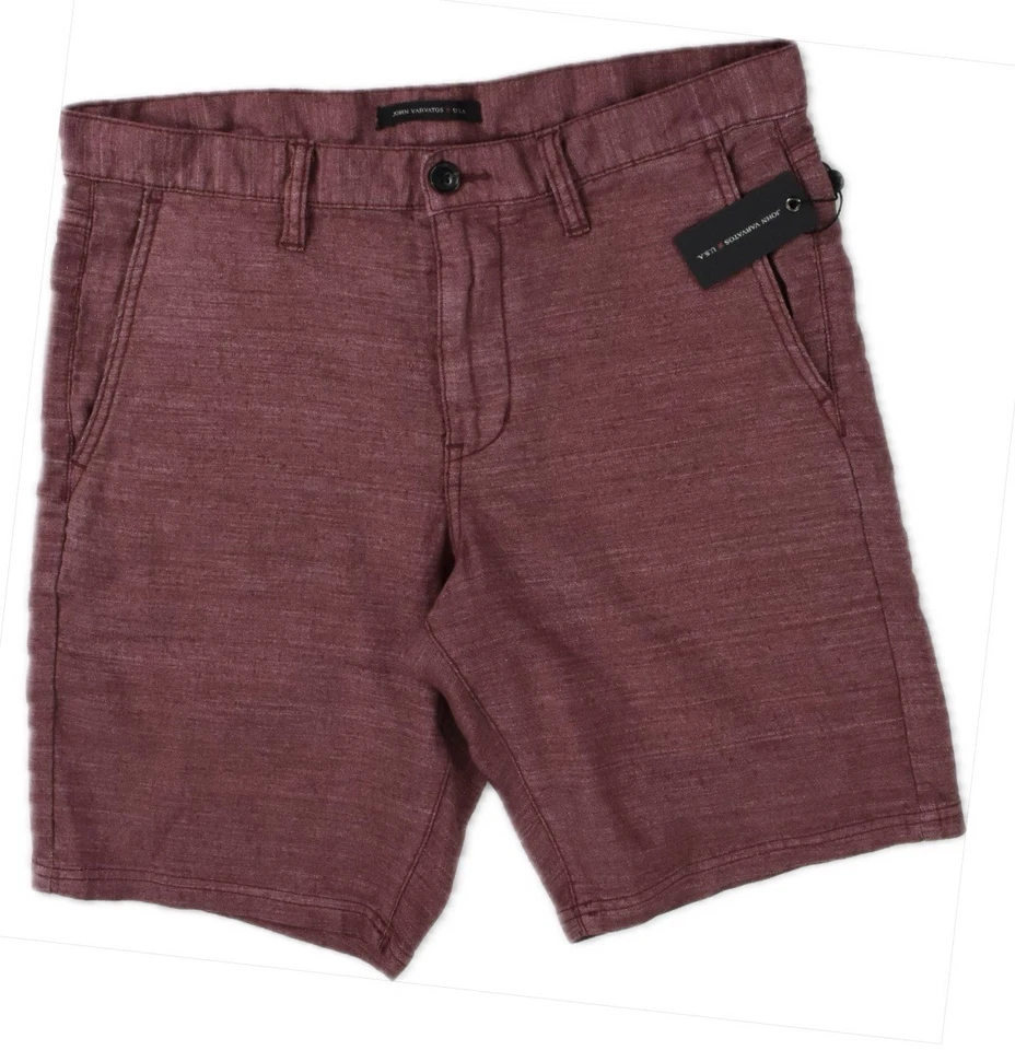 Pantalones Cortos John Varvatos EE. UU. Para Hombre Mezcla de Lino 9" 32 NUEVOS $128 S155U1B -BKHB Foto 1 de 3
